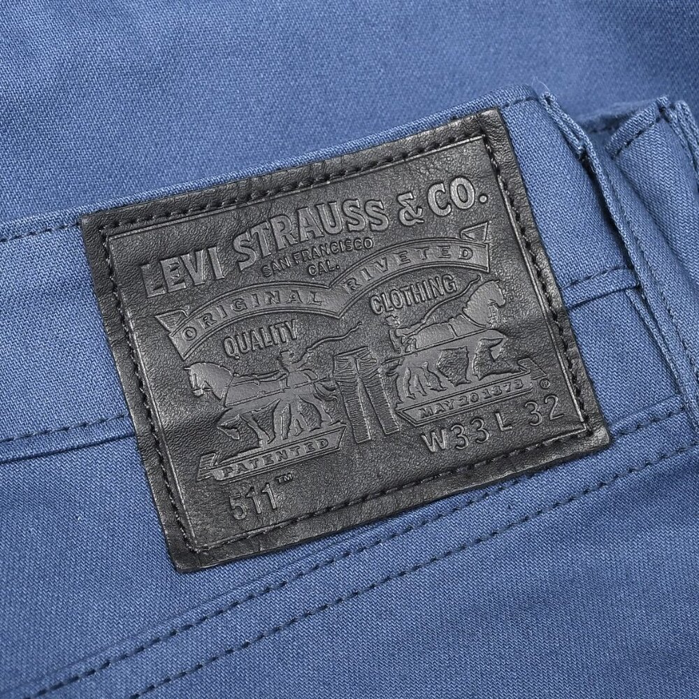 Levis 511 Slim Fit Stretch Jeans Men's Sz 33X32 Blue Color - Picture 6 of 9